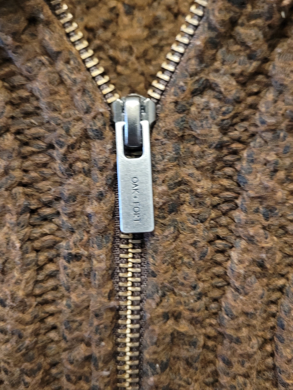 OAK + FORT Brown Textured Knit Zip Cardigan Sweater XS Oversized - Picture 4 of 5